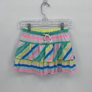 Cat & Jack Skort Multicolor Skirt with Shorts Ruffle Stripe Girls L 10-12